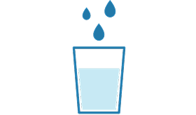 コップに水を注ぐ様子のアイコン