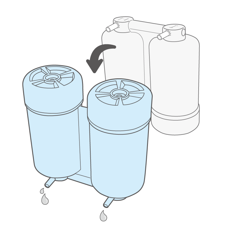 フィルターの水抜き