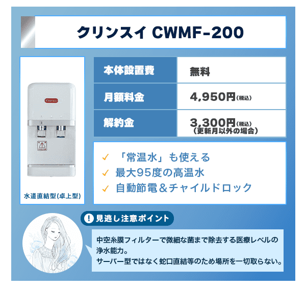 クリンスイは高い除菌力の中空糸膜を採用