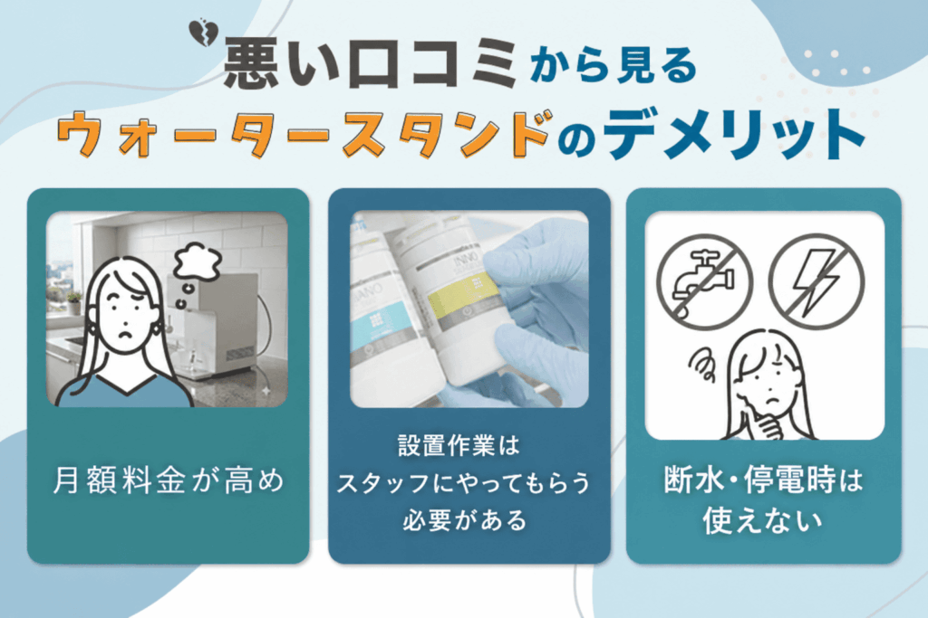 悪い口コミから見るウォータースタンドのデメリット